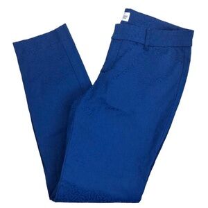 Old Navy Pixie Pant Blue jacquard Sz 4 Regular Low Rise Work Office Casual